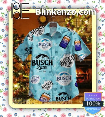 Busch Latte Snow Flower Blue Button-down Shirts