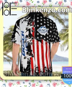 Busch Light American Flag Color Independence Day Summer Hawaiian Shirt c