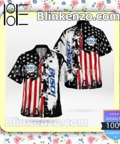 Busch Light American Flag Color Summer Hawaiian Shirt a