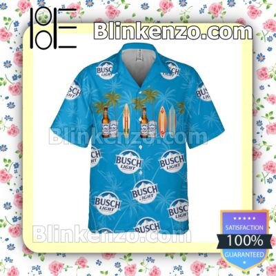 Busch Light Blue Summer Hawaiian Shirt b