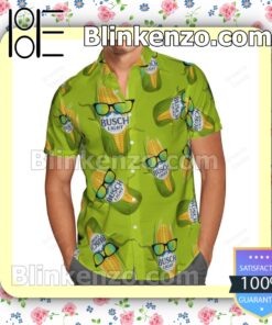 Busch Light Funny Corn Unisex Green Summer Hawaiian Shirt