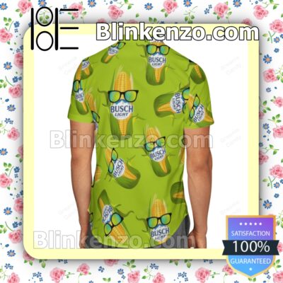 Busch Light Funny Corn Unisex Green Summer Hawaiian Shirt a