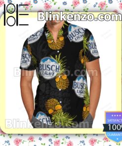 Busch Light Funny Pineapple Black Summer Hawaiian Shirt