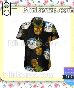 Busch Light Funny Pineapple Black Summer Hawaiian Shirt a
