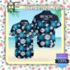 Busch Light Palm Tree Pattern Black Blue Summer Hawaiian Shirt, Mens Shorts