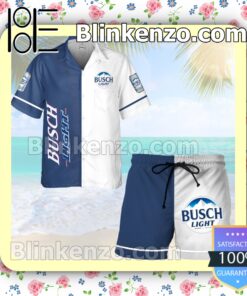 Busch Light White & Blue Summer Hawaiian Shirt