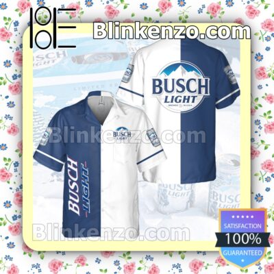 Busch Light White & Blue Summer Hawaiian Shirt a