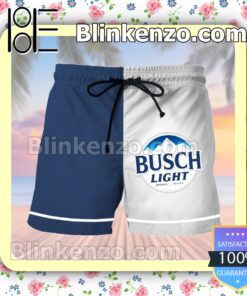 Busch Light White & Blue Summer Hawaiian Shirt b