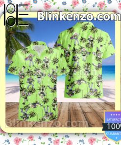 Buzz Lightyear Costume Disney Toy Story Green Black Summer Hawaiian Shirt, Mens Shorts
