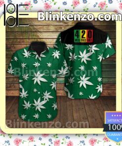 Cannabis Leaves Green Summer Hawaiian Shirt a