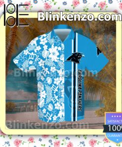 Carolina Panthers Flowery Blue Summer Hawaiian Shirt b