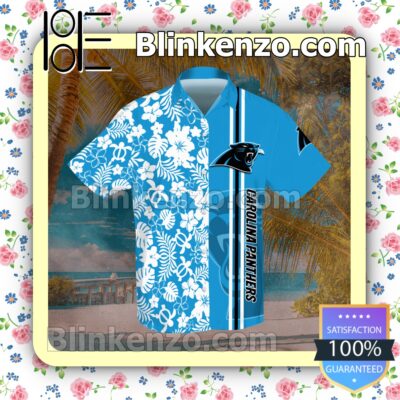 Carolina Panthers Flowery Blue Summer Hawaiian Shirt b