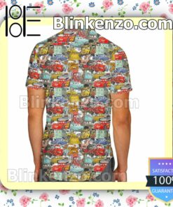 Cars Sketched Disney Cartoon Graphics Summer Hawaiian Shirt, Mens Shorts a