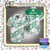 Celtic Green Tropical Floral White Summer Shirts