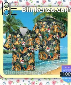 Charizard Pokemon Pokeball Tropical Summer Hawaiian Shirt, Mens Shorts a