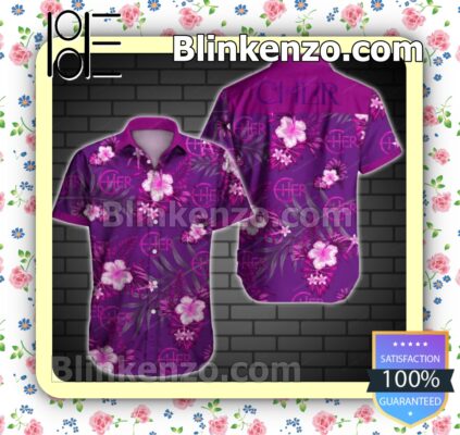 Cher Tropical Floral Purple Summer Shirts