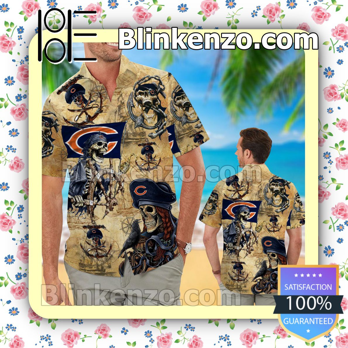 Fantastic Chicago Bears Pirates Mens Shirt, Swim Trunk