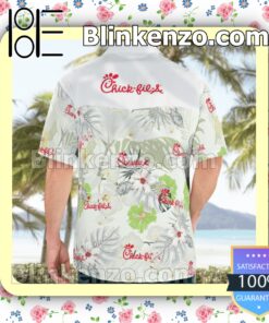 Chick fil A Fast Food Flowery Summer Hawaiian Shirt b