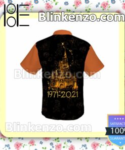 Chip & Dale 50th Anniversary Glitter Disney Castle Black Orange Summer Hawaiian Shirt, Mens Shorts a