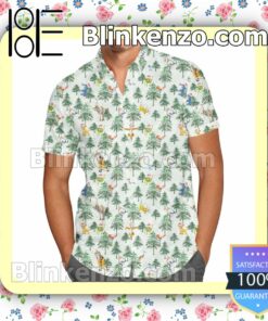 Christmas Disney Forest Cartoon Graphics Summer Hawaiian Shirt, Mens Shorts