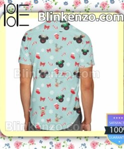 Christmas Mickey & Minnie Reindeers Disney Cartoon Graphics Inspired Summer Hawaiian Shirt, Mens Shorts a
