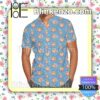 Christmas Sleigh Ride Disney Cartoon Graphics Blue Summer Hawaiian Shirt, Mens Shorts