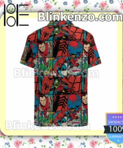 Classic Spider Man Comic Book Pattern Summer Hawaiian Shirt, Mens Shorts a