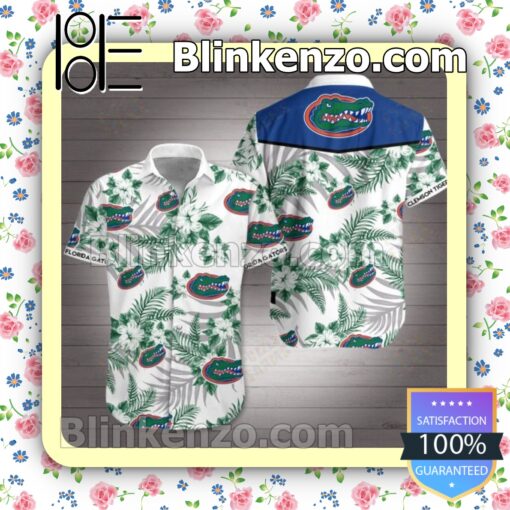 Clemson Tigers Florida Gators Green Tropical Pattern Summer Shirts
