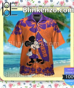 Clemson Tigers & Mickey Mouse Mens Shirt, Swim Trunk
