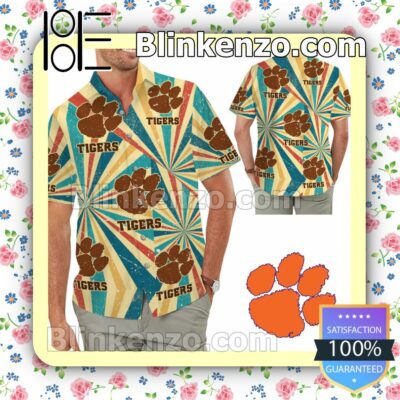 Clemson Tigers Retro Vintage Style Mens Shirt, Swim Trunk