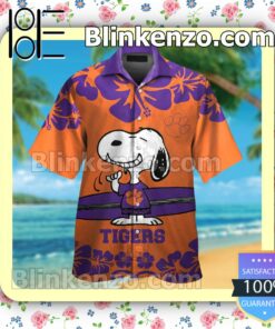 Clemson Tigers & Snoopy Mens Shirt, Swim Trunk