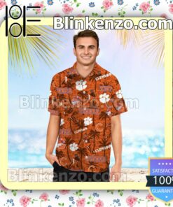 Clemson Tigers Tropical Coconut Tree Mens Shirt, Swim Trunk