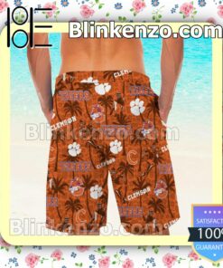 Clemson Tigers Tropical Coconut Tree Mens Shirt, Swim Trunk a