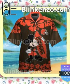 Cleveland Browns & Mickey Mouse Mens Shirt, Swim Trunk