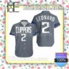 Clippers 2 Kawhi Leonard 2020-21 Earned Edition Gray Jersey Inspired Style Summer Shirt