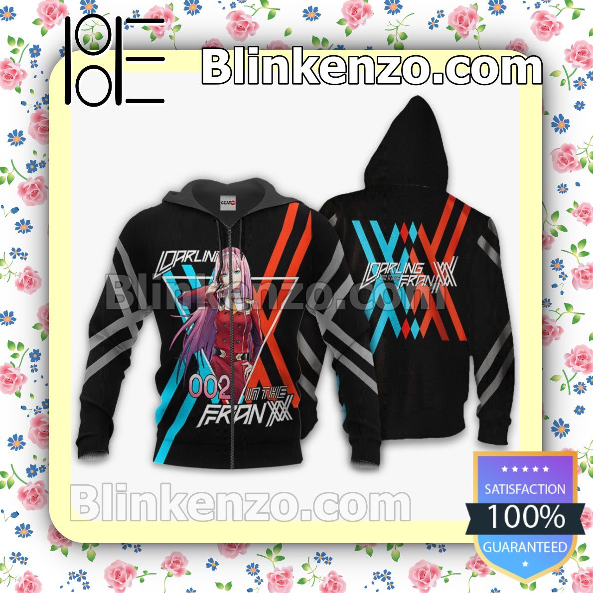 Code 002 Zero Two Darling In The Franxx Anime Personalized T-shirt, Hoodie, Long Sleeve, Bomber Jacket