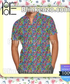 Colorful Encanto Inspired Disney Cartoon Graphics Summer Hawaiian Shirt, Mens Shorts