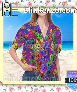 Colorful Grateful Dead Unisex Summer Hawaiian Shirt a