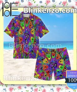 Colorful Grateful Dead Unisex Summer Hawaiian Shirt b