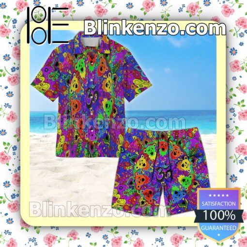 Colorful Grateful Dead Unisex Summer Hawaiian Shirt b