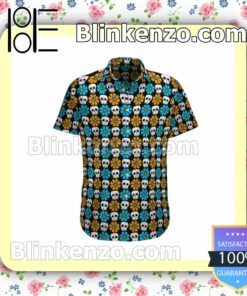 Colorful Skull Flowers Summer Shirts