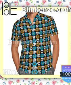 Colorful Skull Flowers Summer Shirts a