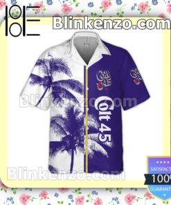 Colt 45 Palm Tree White Purple Summer Hawaiian Shirt a