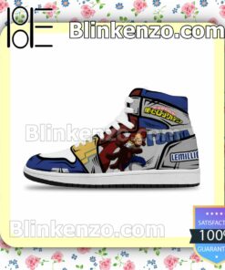 Cool Classic BNHA Lemillion Custom Anime My Hero Academia Solid Color Line Air Jordan 1 Mid Shoes