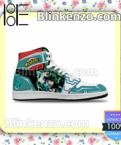Cool Classic Izuku Midoriya Custom Deku My Hero Academia Anime Solid Color Line Air Jordan 1 Mid Shoes b
