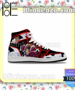 Cool Classic Luffy Gear 4 Custom Snakeman One Piece Anime Solid Color Line Mens Air Jordan 1 Mid Shoes b