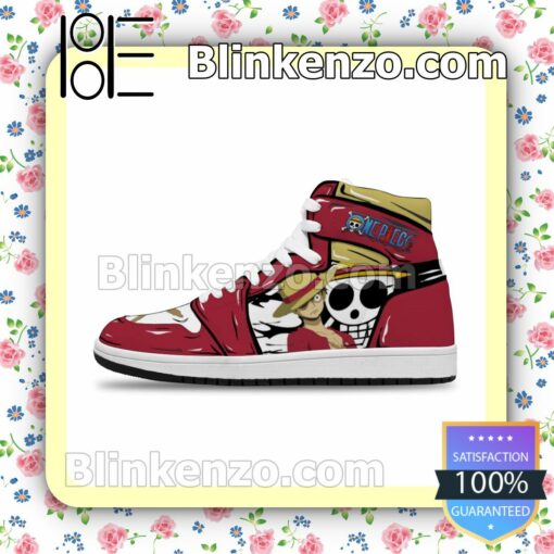 Cool Classic One Piece Luffy Solid Color Line Air Jordan 1 Mid Shoes