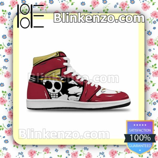 Cool Classic One Piece Luffy Solid Color Line Air Jordan 1 Mid Shoes b