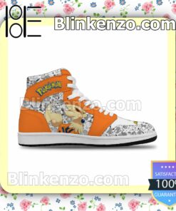 Cool Classic Pokémon Arcanine Solid Color Line Air Jordan 1 Mid Shoes b