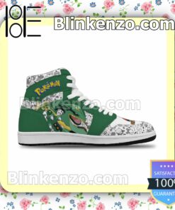 Cool Classic Pokémon Rayquaza Solid Color Line Air Jordan 1 Mid Shoes b